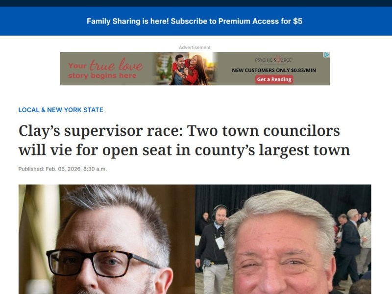 Clay’s supervisor race: Two town councilors will vie for open seat in county’s largest town –&nbsp;Syracuse.com