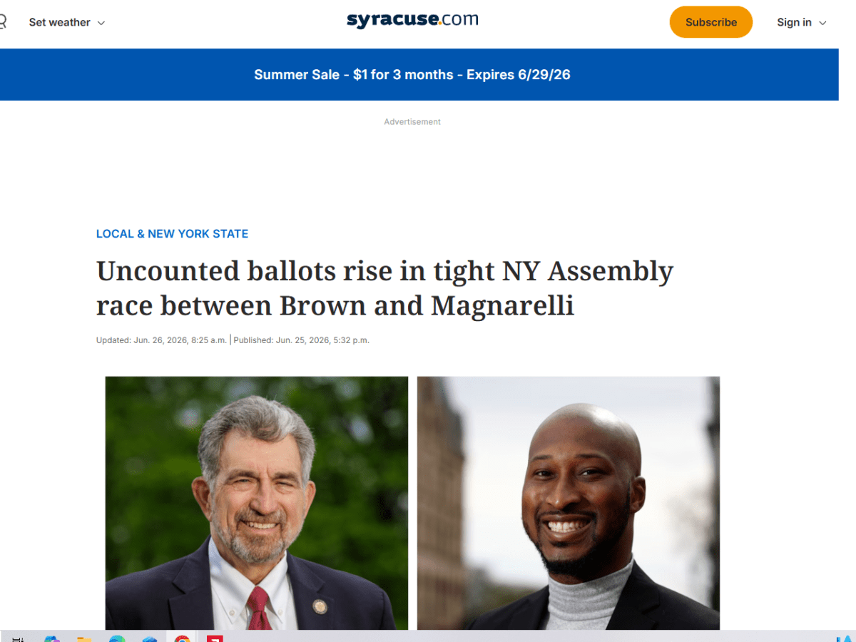 Uncounted ballots rise in tight NY Assembly race between Brown and Magnarelli –&nbsp;Syracuse.com