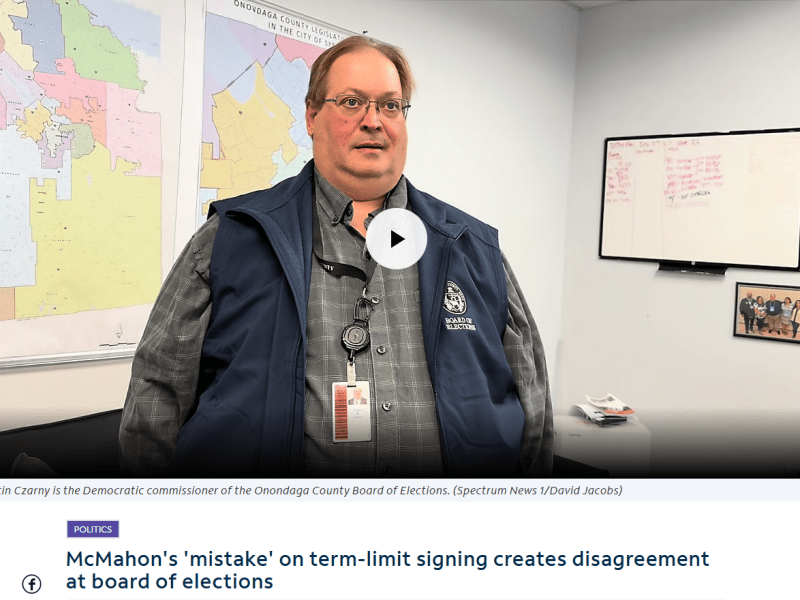 McMahon’s ‘mistake’ on term-limit signing creates disagreement at board of elections – Spectrum&nbsp;News
