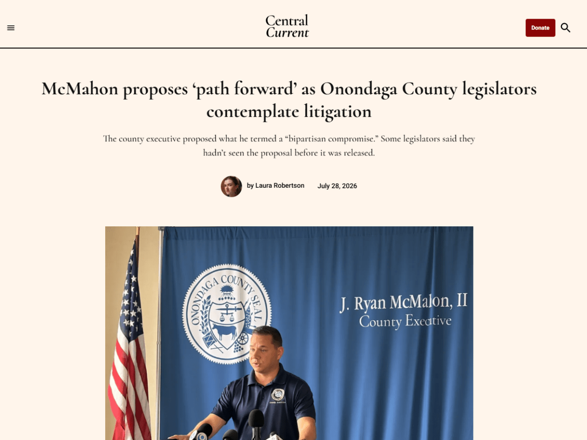McMahon proposes ‘path forward’ as Onondaga County legislators contemplate litigation – Central&nbsp;Current