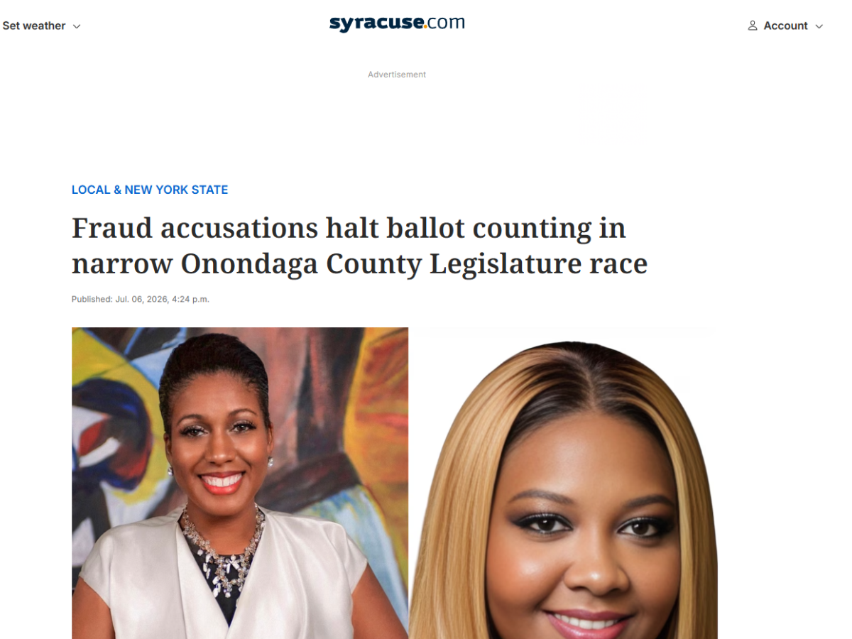 Fraud accusations halt ballot counting in narrow Onondaga County Legislature race –&nbsp;Syracuse.com