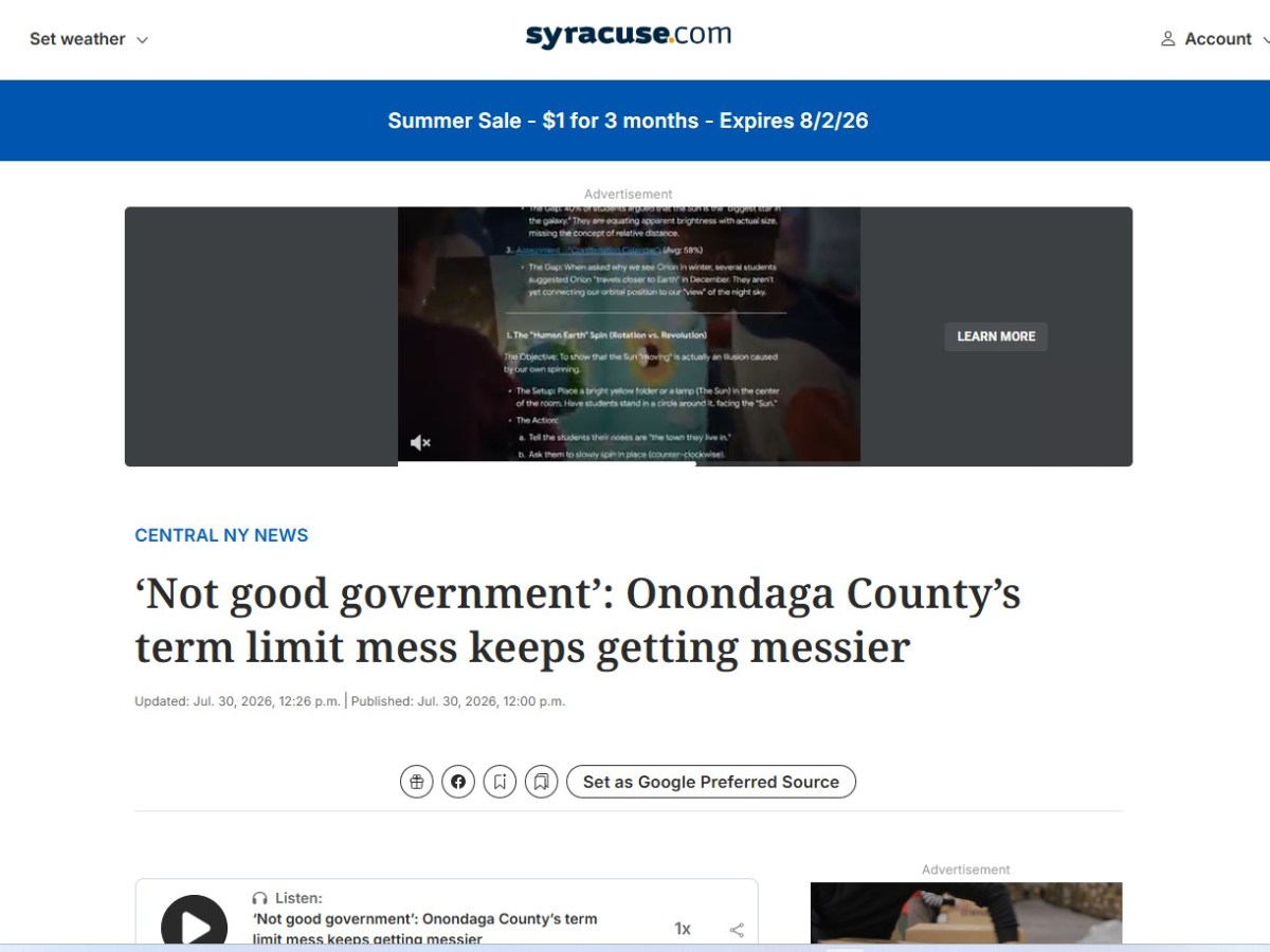 ‘Not good government’: Onondaga County’s term limit mess keeps getting messier –&nbsp;Syracuse.com