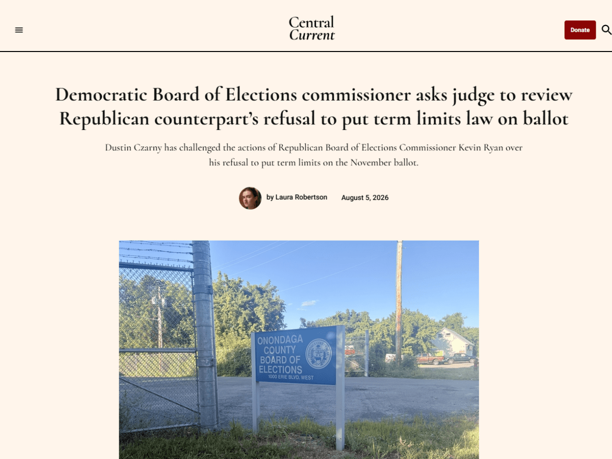 Democratic Board of Elections commissioner asks judge to review Republican counterpart’s refusal to put term limits law on ballot – Central&nbsp;Current