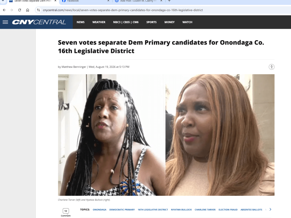 Seven votes separate Dem Primary candidates for Onondaga Co. 16th Legislative District – CNY&nbsp;Central