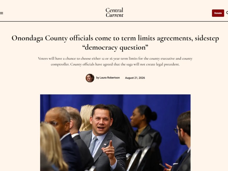 Onondaga County officials come to term limits agreements, sidestep “democracy question” – Central&nbsp;Current